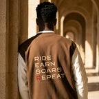 Cooldown varsity jacket coffee