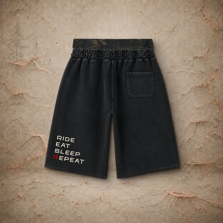 Basic Wide Leg Shorts Camou