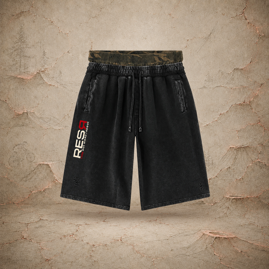Basic Wide Leg Shorts Camou