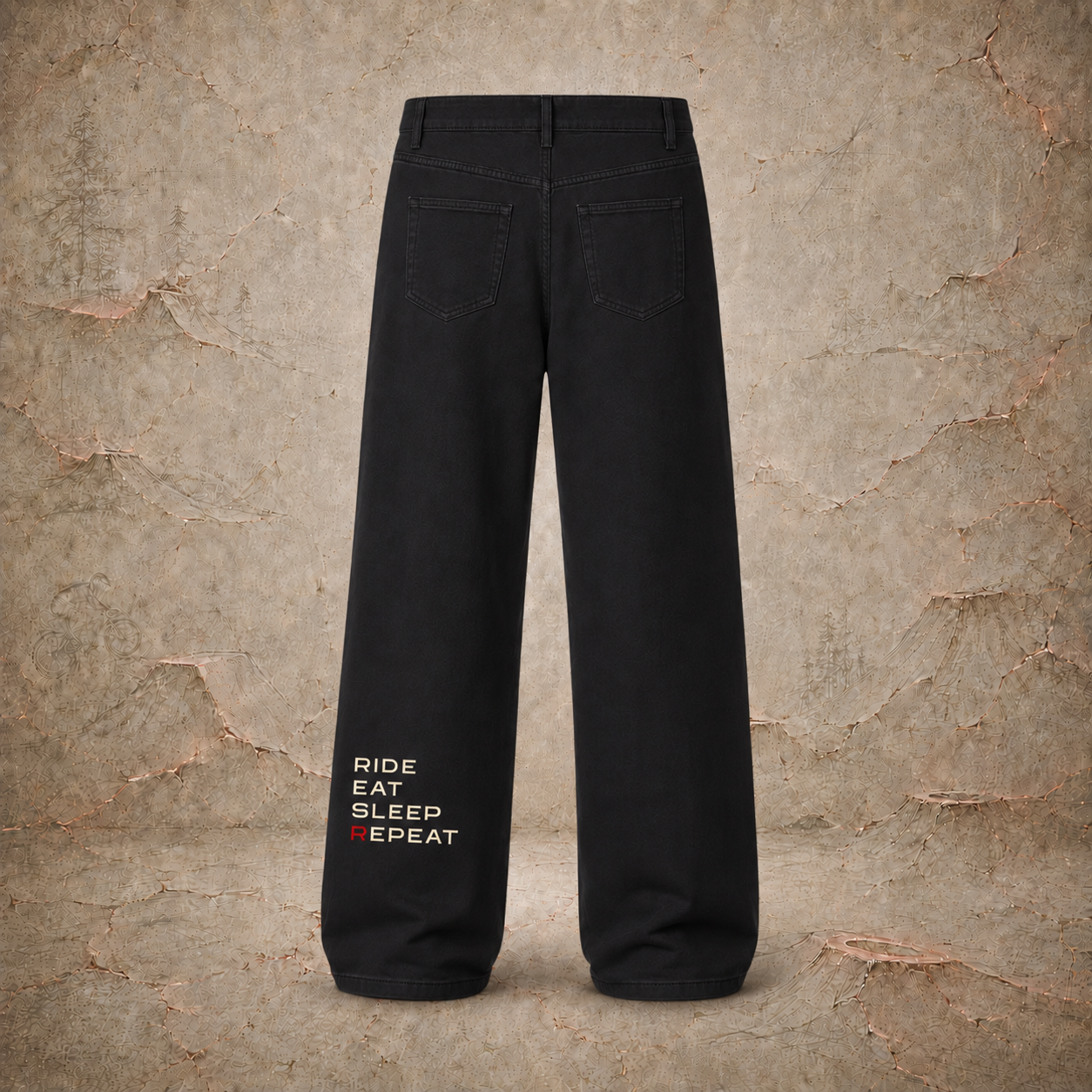 Basic Straight Leg Jeans Dunkel
