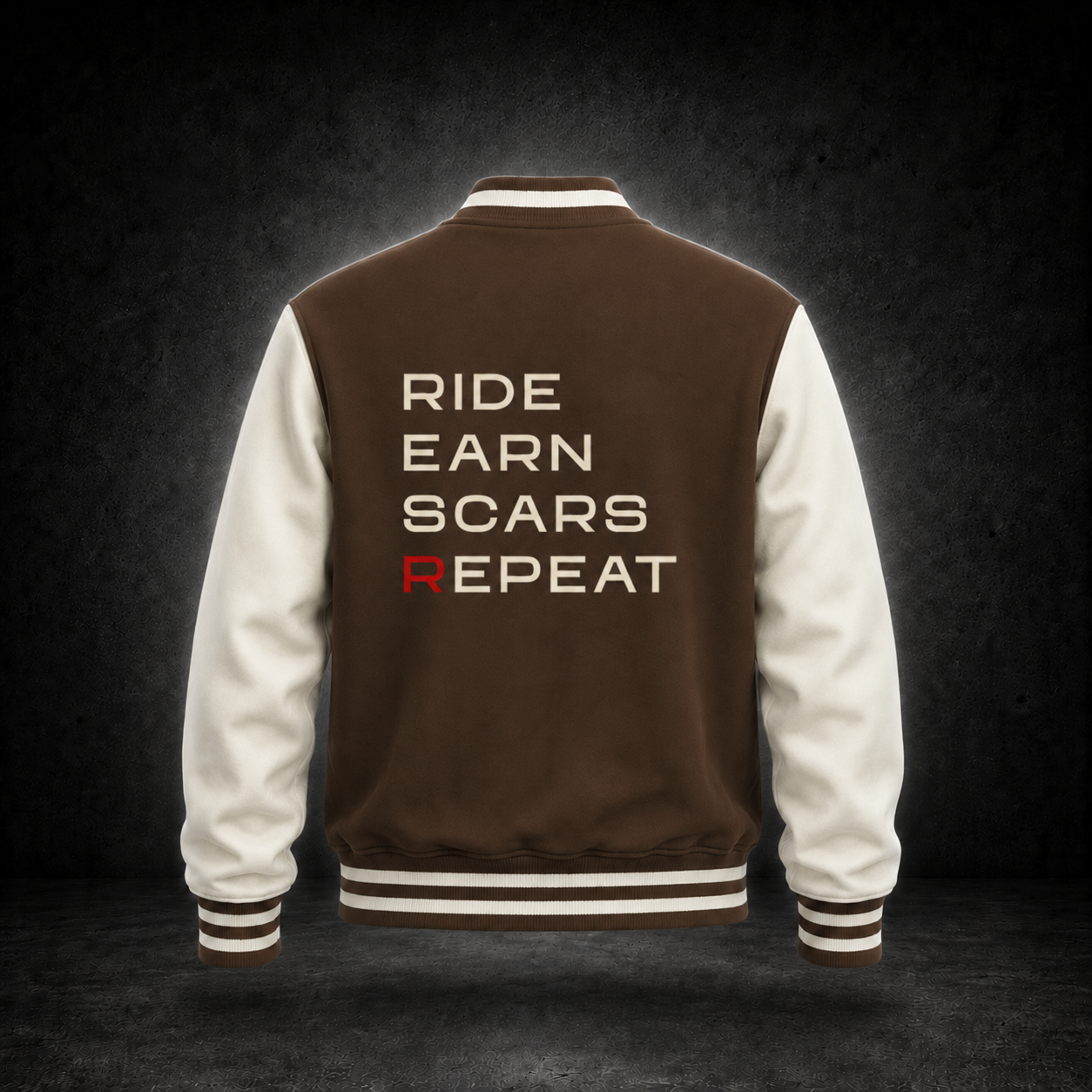 cooldown varsity jacket / coffee