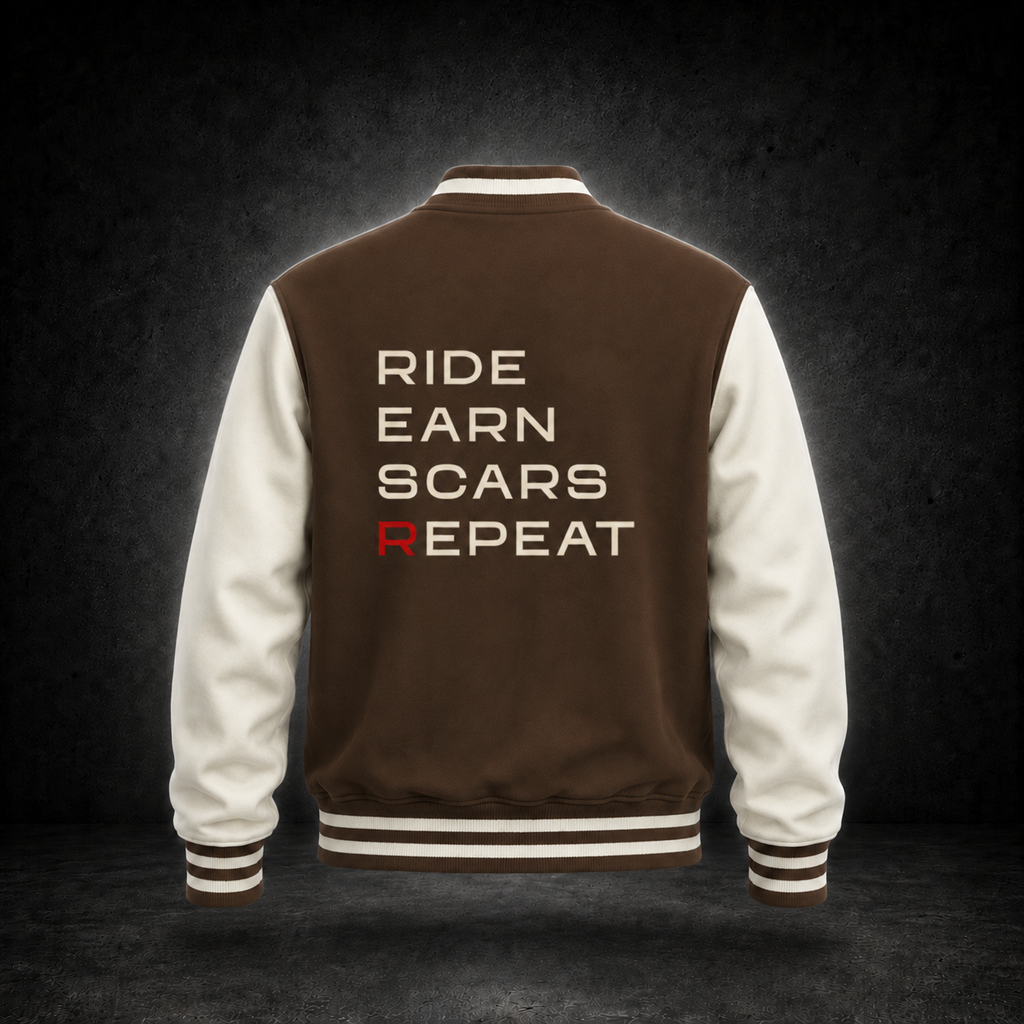 Cooldown varsity jacket coffee