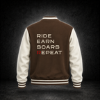 Cooldown varsity jacket coffee