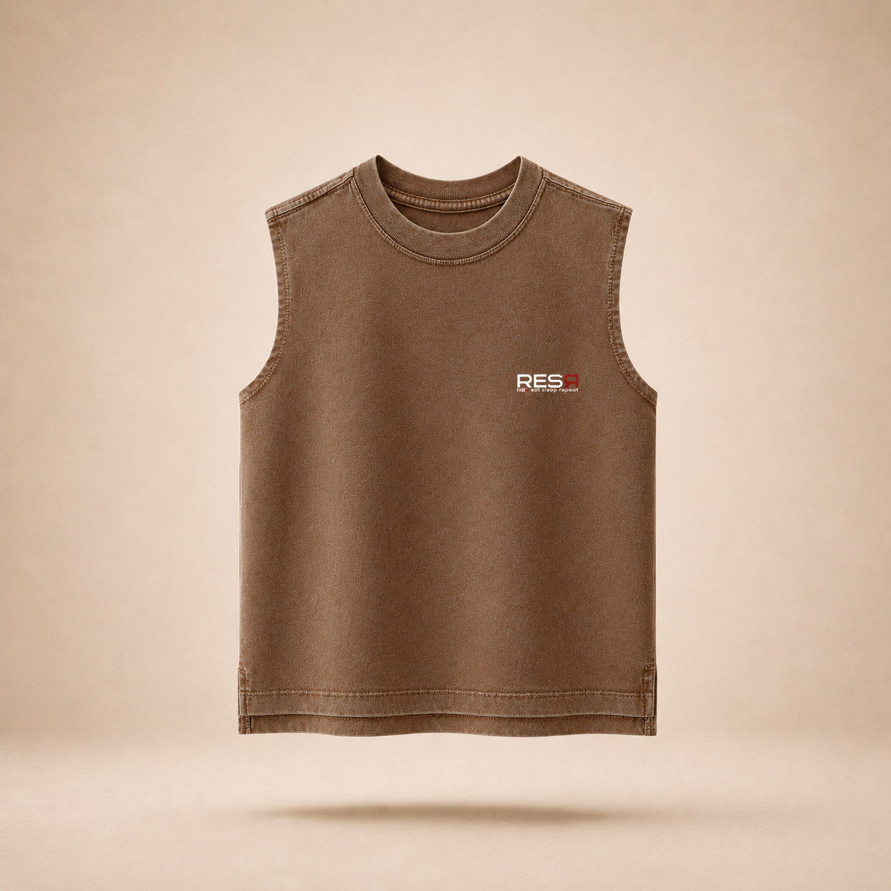 next tank top snow washed / coffee
