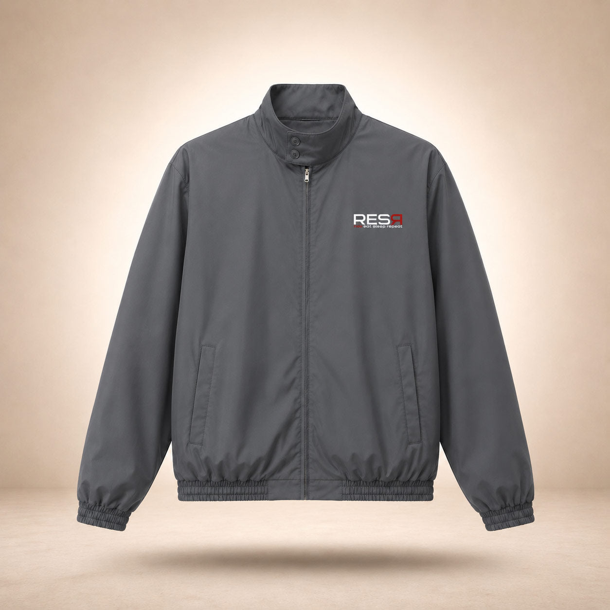 foundation bomber jacket grey