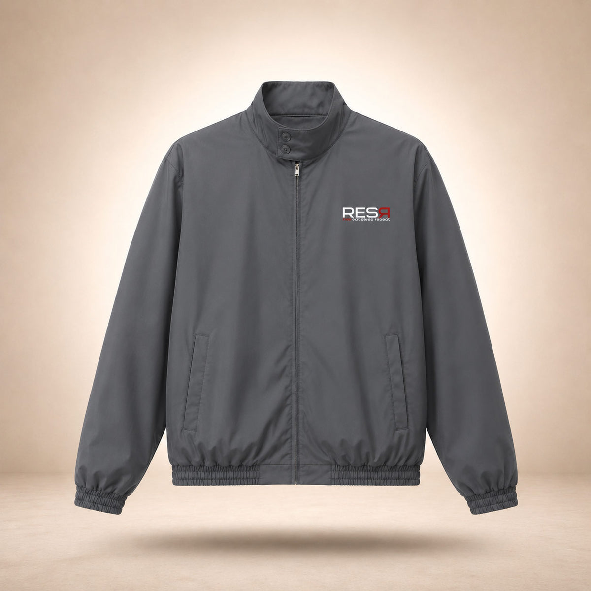 Foundation Bomber whitelogo dark grey