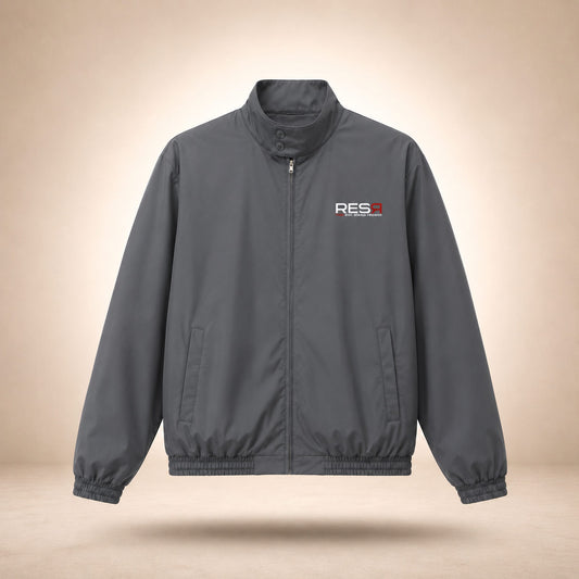 Foundation Bomber whitelogo dark grey