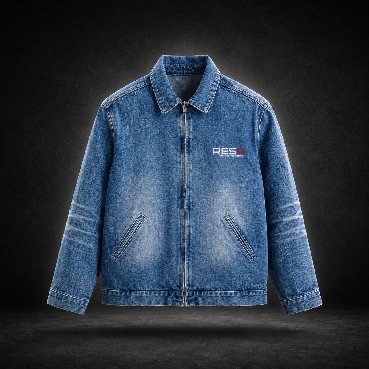 anchor heavy denim jacket