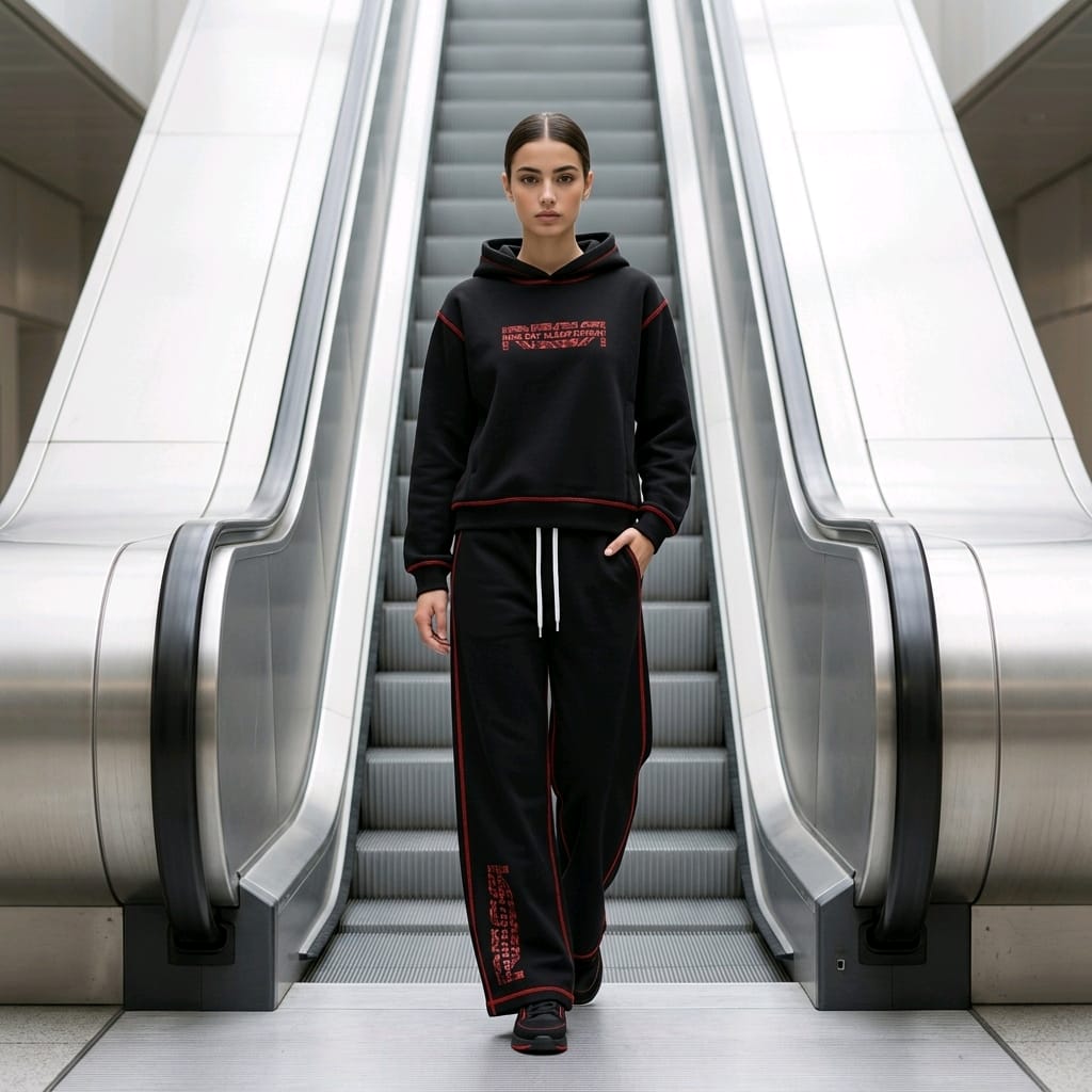 RESR STREETWEAR SUIT — BLACK / RED